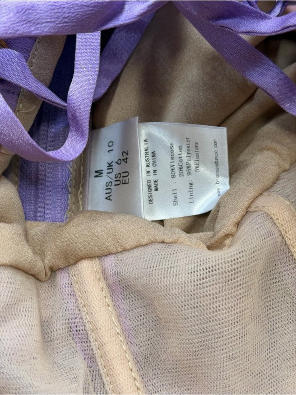 🆕 BRONX & BANCO 🧿 NWOT Jasmine Floral Embroidered Gown, Lilac - Sz M US 6 - Picture 14 of 14